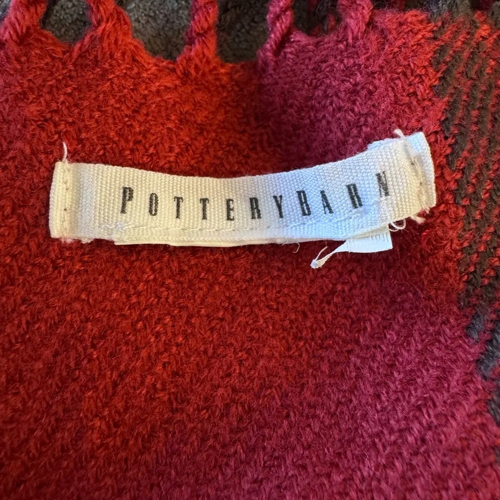 Pottery Barn Red & Black Throw Blanket